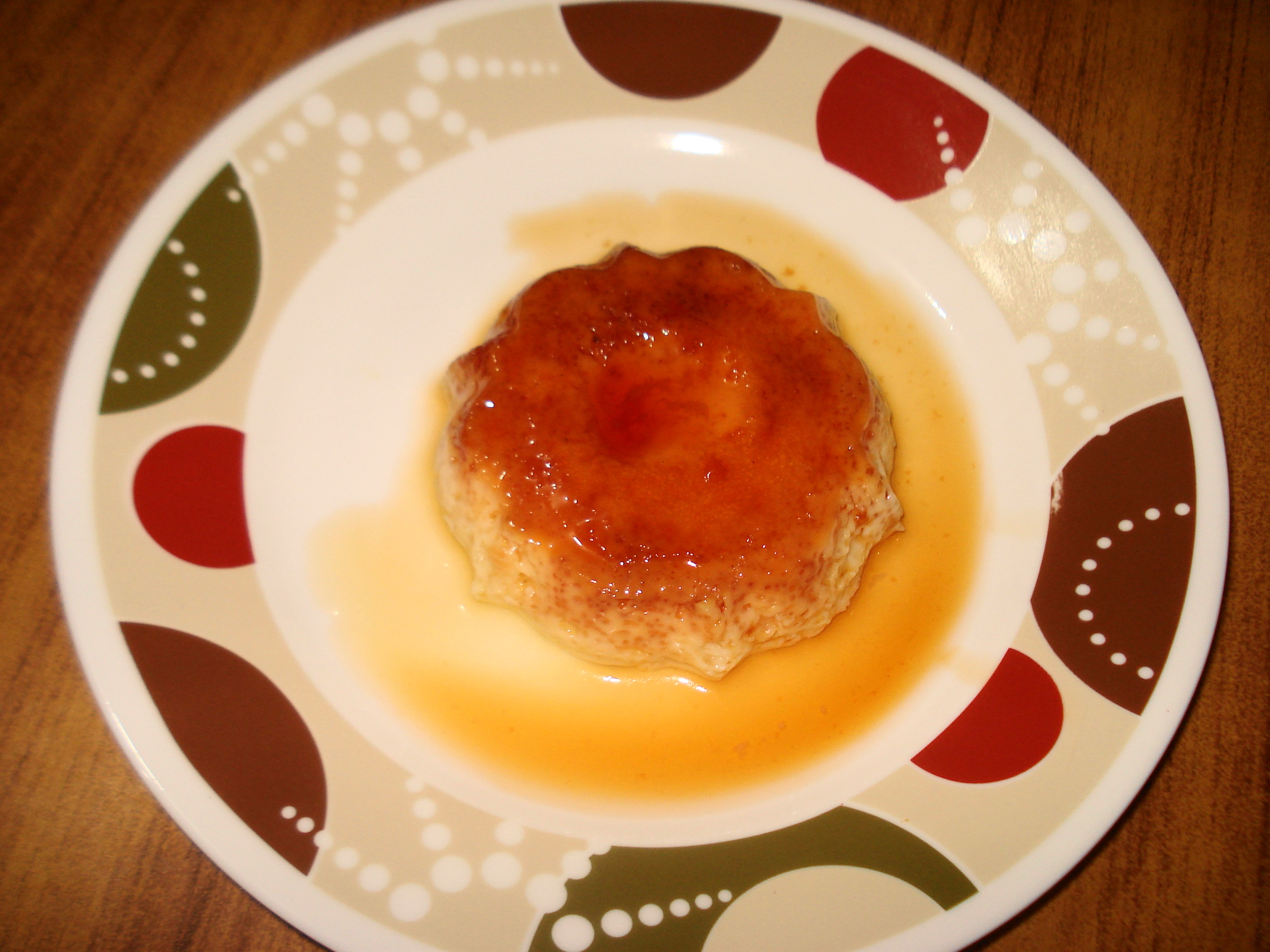 Crème caramel photographiée